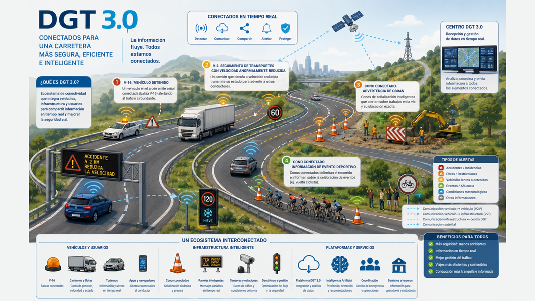 DGT 3.0: la red que conecta las carreteras españolas en tiempo real