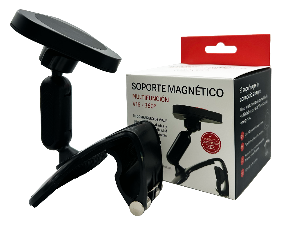 Soporte Magnético · Multifunción V16 360º