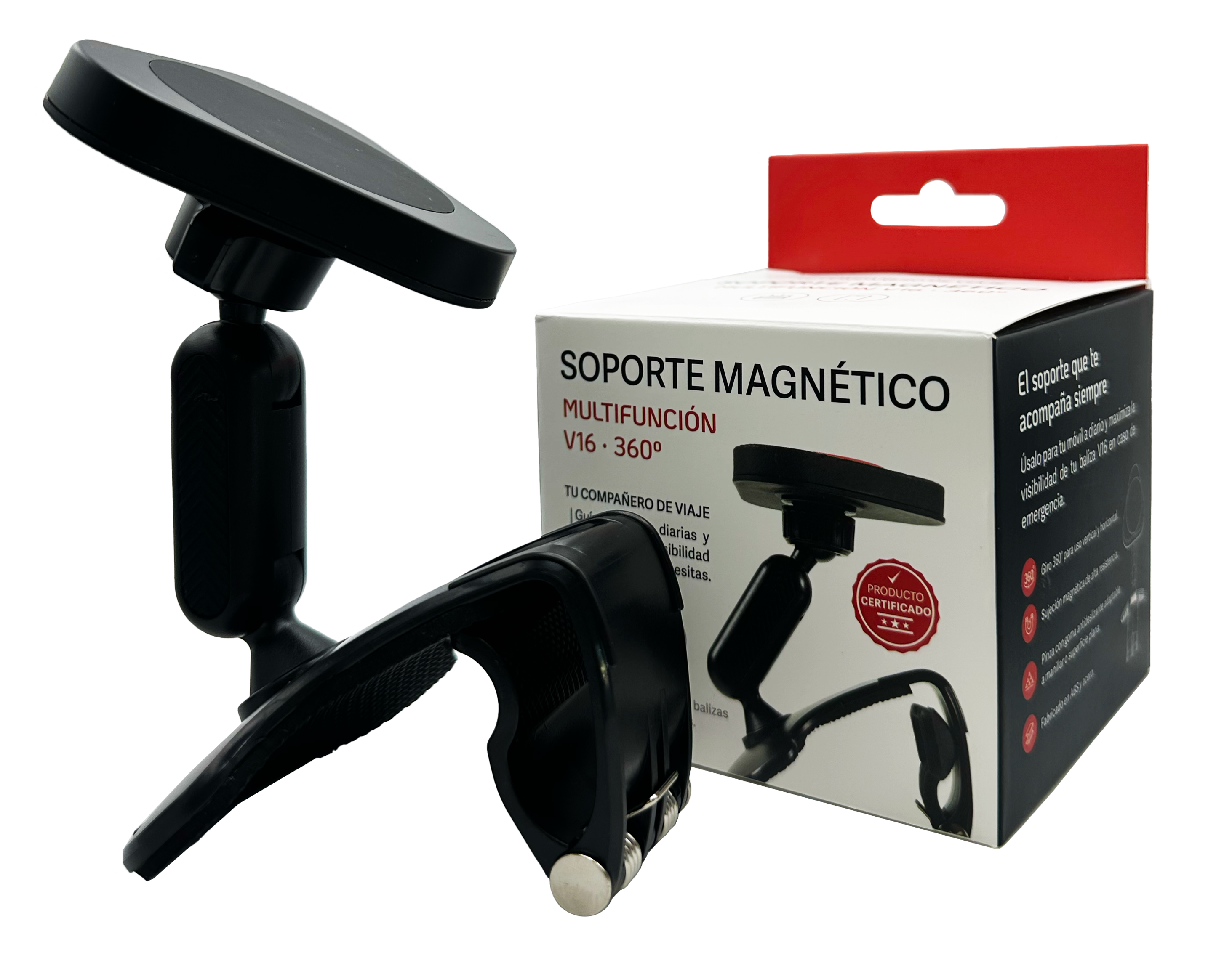 Soporte Magnético · Multifunción V16 360º