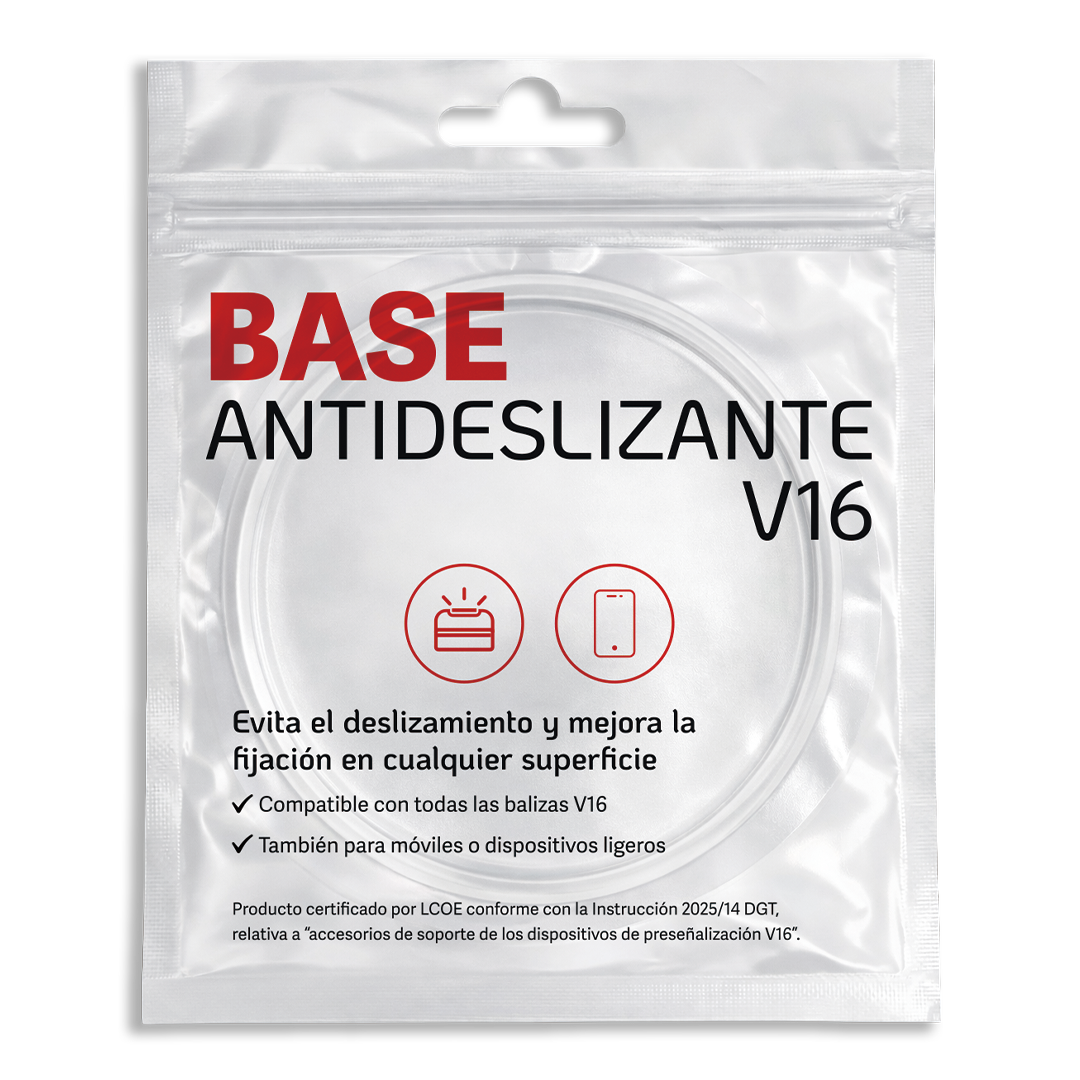 Base antideslizante V16 · Soporte de silicona